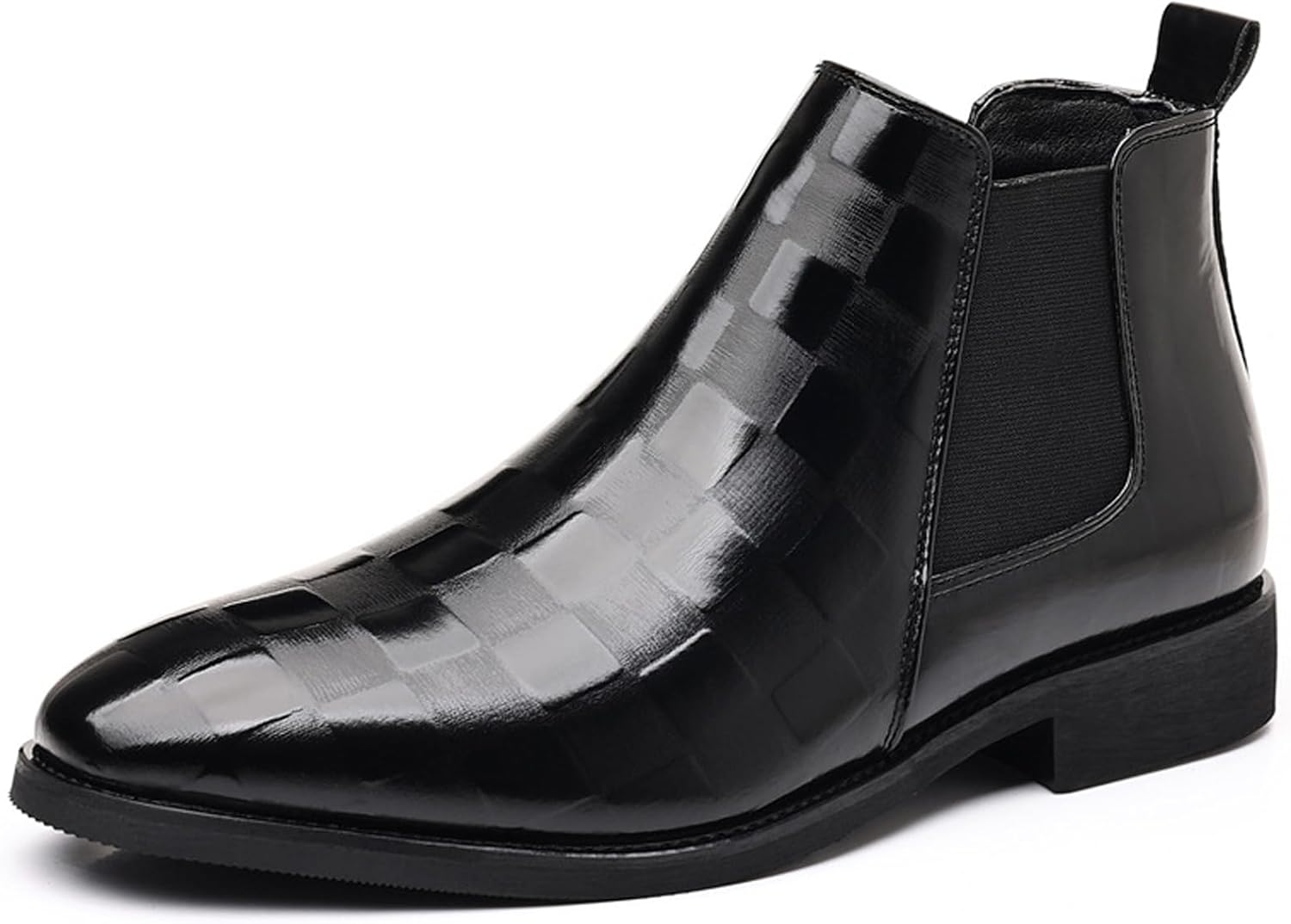 

Мужские кожаные слипоны TZNBGGE в стиле Челси с эластичной вставкой, заостренным носком, удобные ботинки до щиколотки, повседневные и деловые высокие классические ботинки, черный