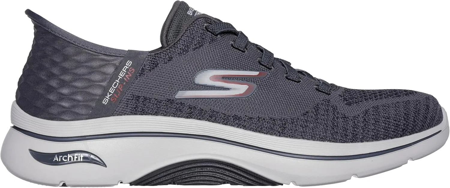 Мужские кроссовки Skechers Go Walk Arch Fit 2.0 - GrandSneaker, Charcoal And Red Textile — фото 4