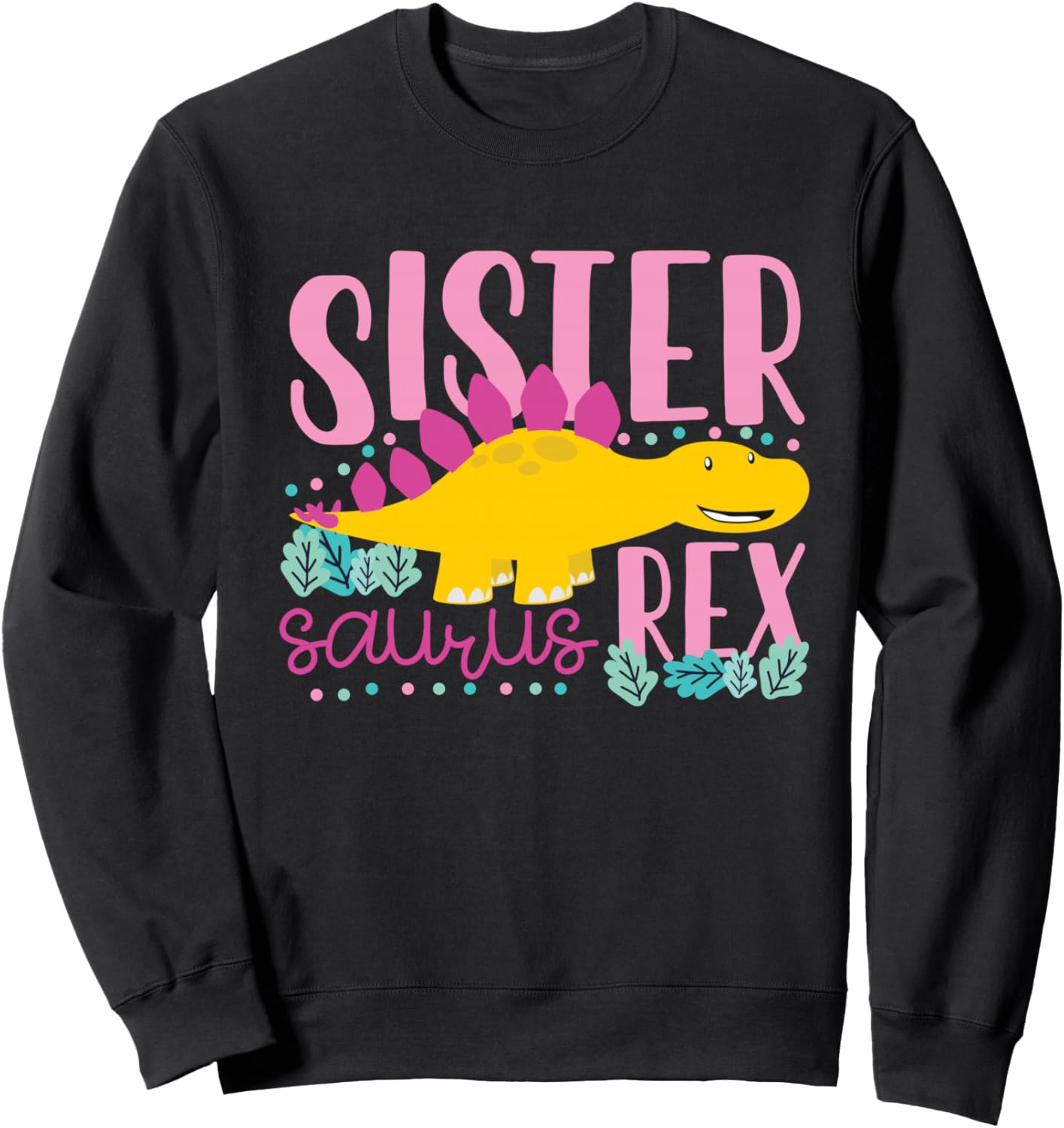 

Забавная толстовка с динозавром Сестра Заурус Рекс для девочек Cute Matching Dinosaur Family Outfits, черный