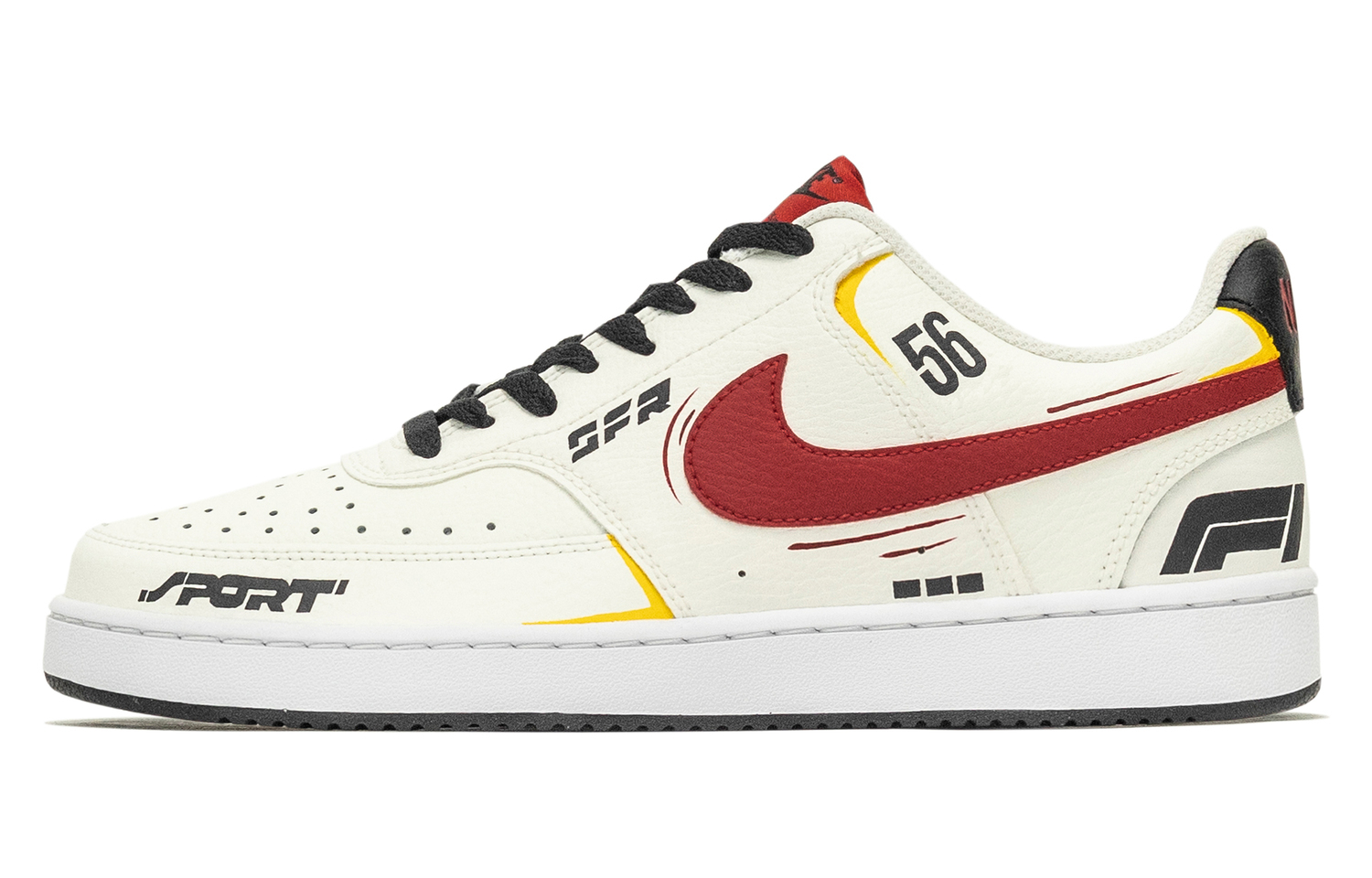 

Nike Кроссовки для скейтборда Court Vision 1 Swift Light Racing износостойкие и легкие низкие мужские white red