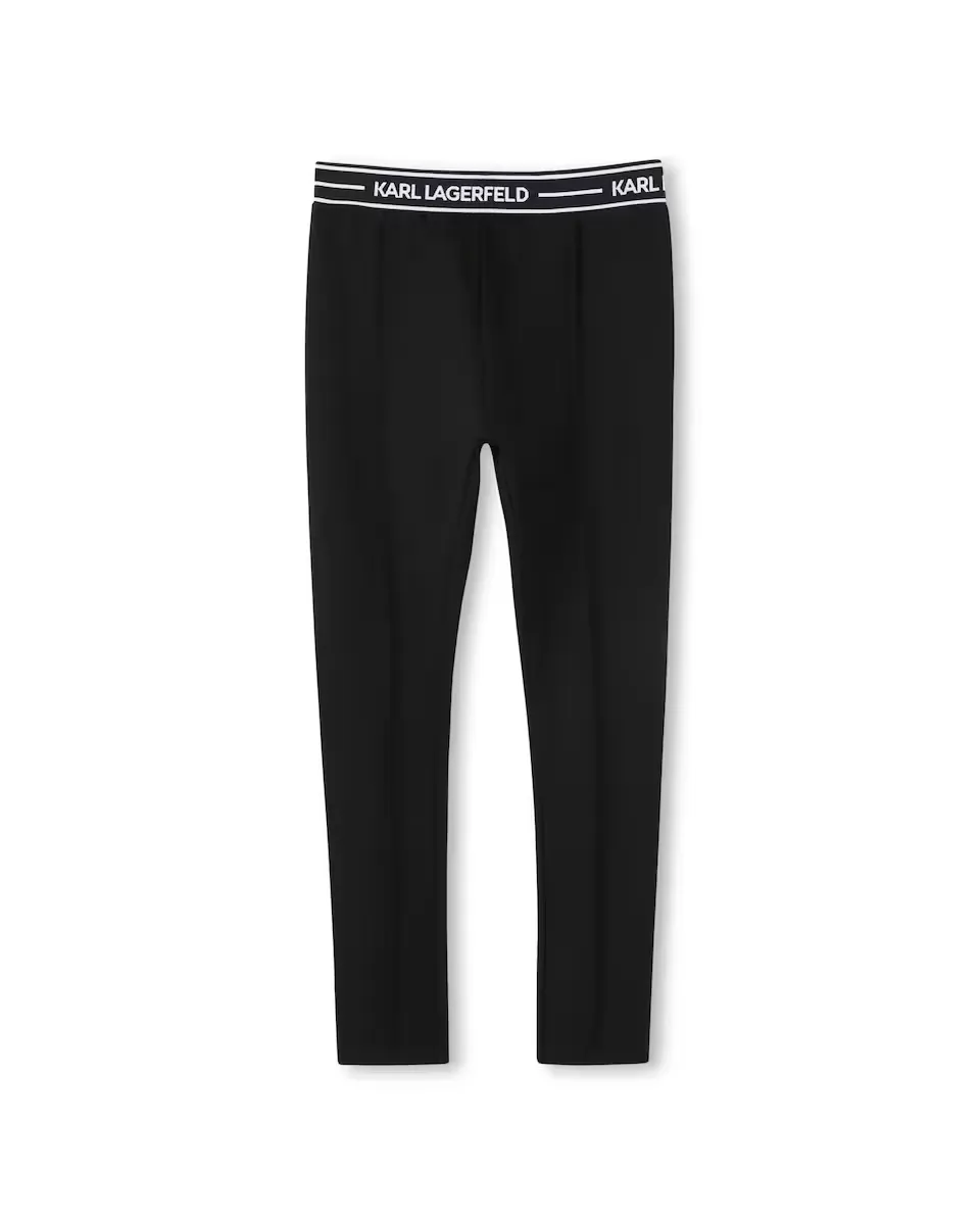 

Однотонные леггинсы для девочки с логотипом на талии Karl Lagerfeld Kids, чёрный