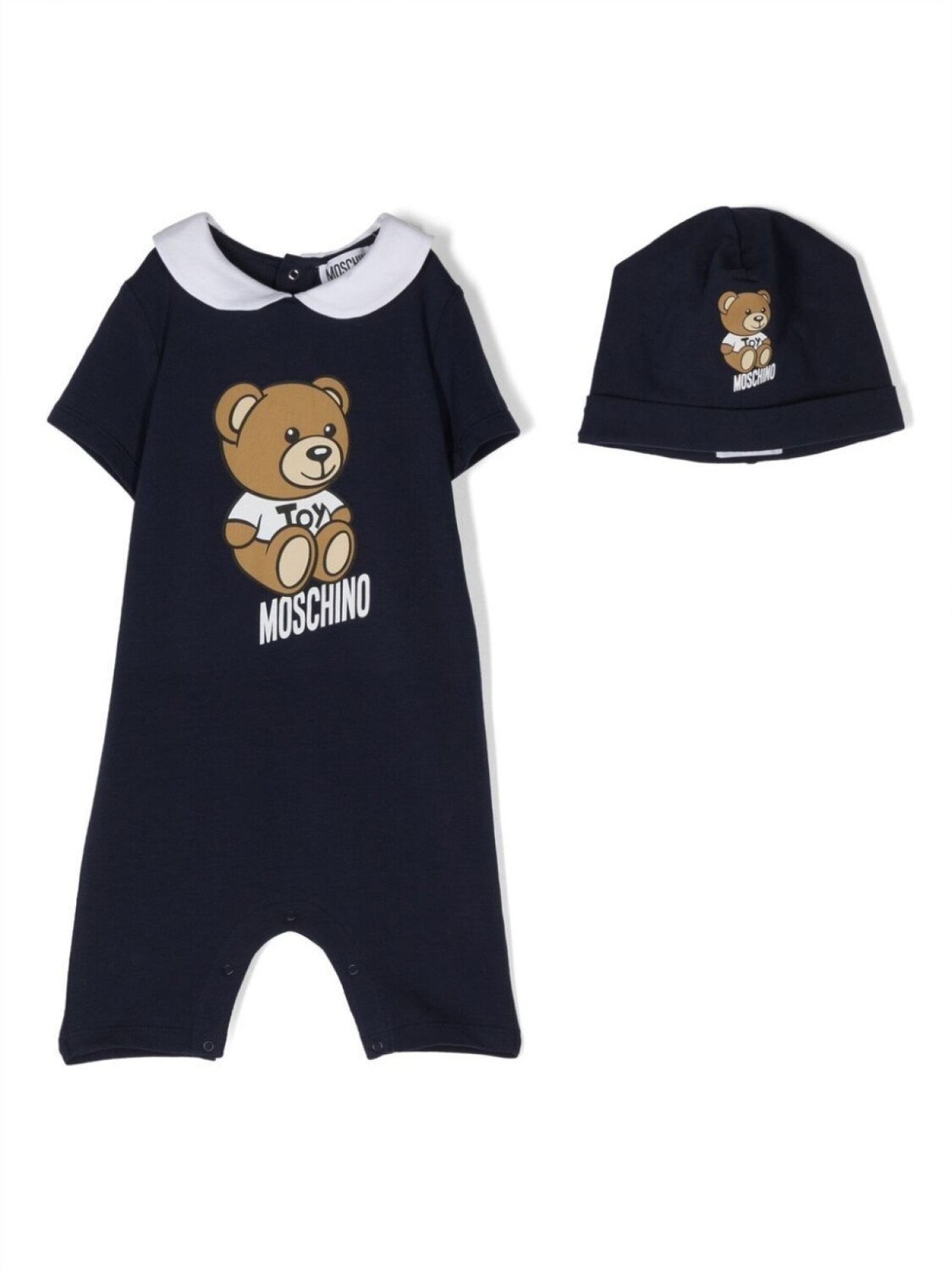 

Moschino Kids комплект из ромпера и шапки с принтом Teddy Bear, синий