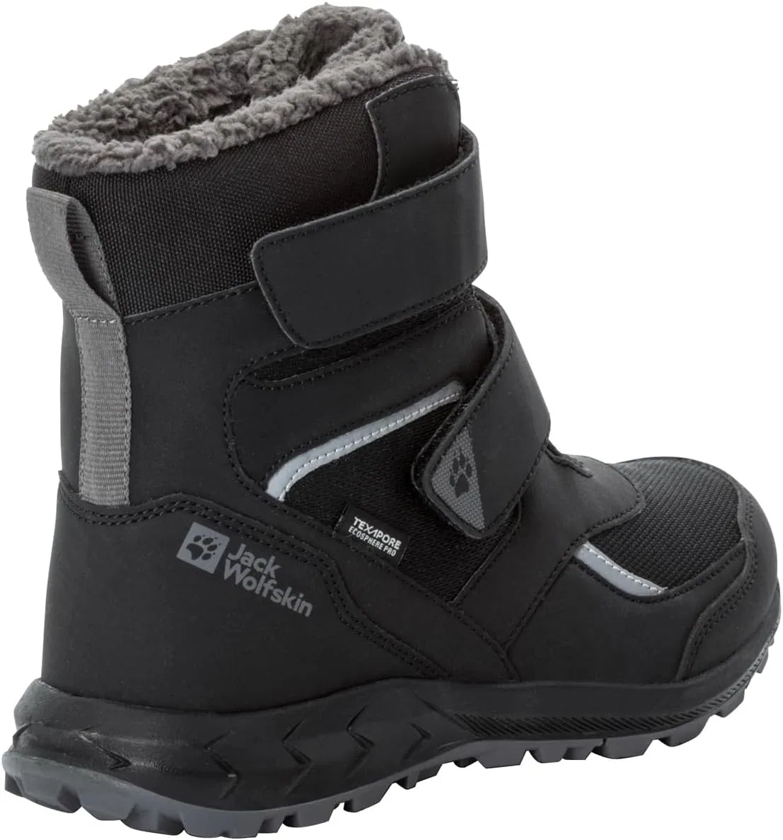 Детские зимние ботинки Jack Wolfskin Unisex Woodland Wt Texapore High Vc K, Black — фото 3