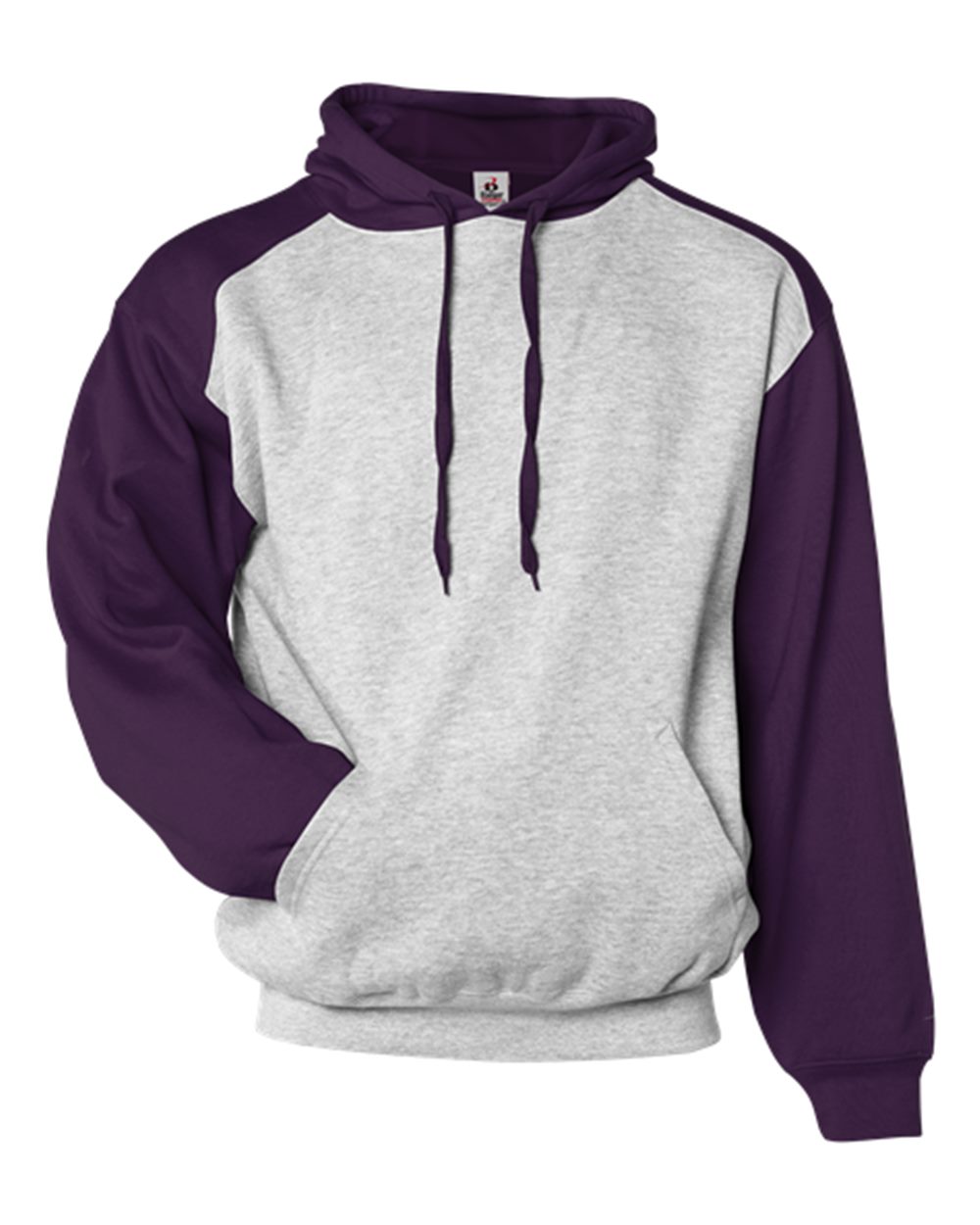 

Мужская спортивная флисовая толстовка с капюшоном Badger, цвет oxford/ purple