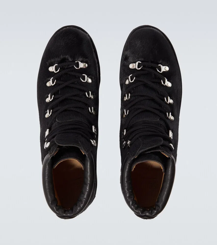 Ботинки Paraboot из телячьей шерсти на шнуровке Junya Watanabe, черный — фото 4
