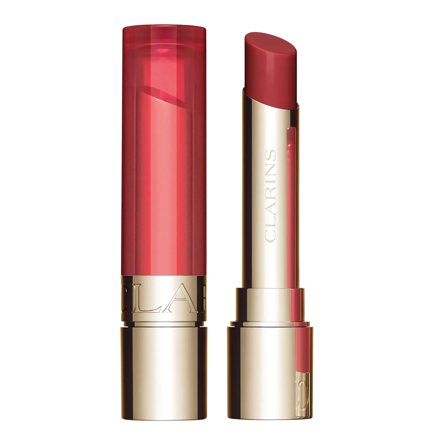Бальзам-масло для губ Clarins: питание, увлажнение и видимый объем, натуральный вид, прозрачный финиш и блеск, 99% уход и 96% натуральных ингредиентов, с увлажняющим пептидом, 2,8 г, 05 Cherry - warm red