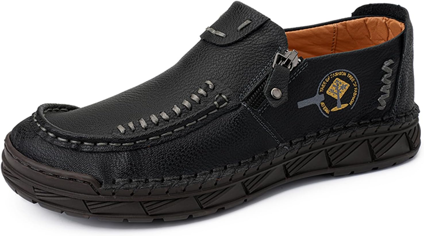 

Мужские лоферы из натуральной кожи, мягкие обувь для ходьбы и вождения, повседневная мужская обувь Abborora, черный