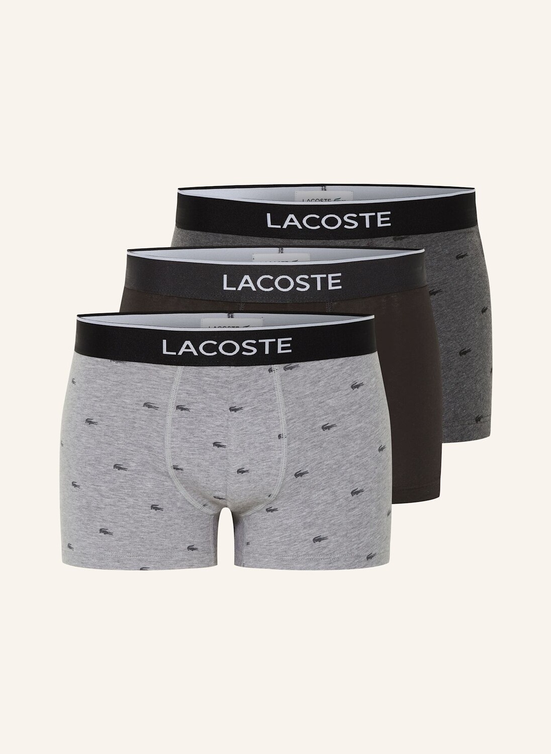 

3 пары боксеров Lacoste, серый