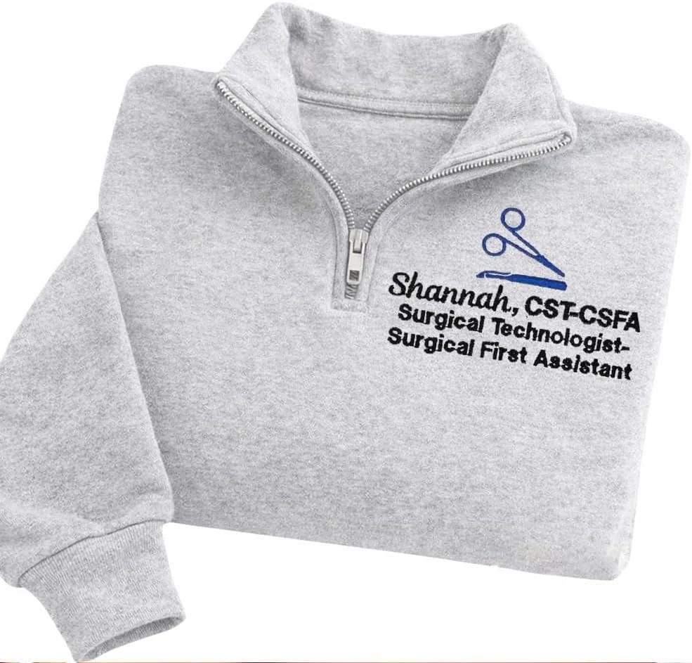 

LOVELYPOD Персонализированная вышитая толстовка на молнии для медсестры