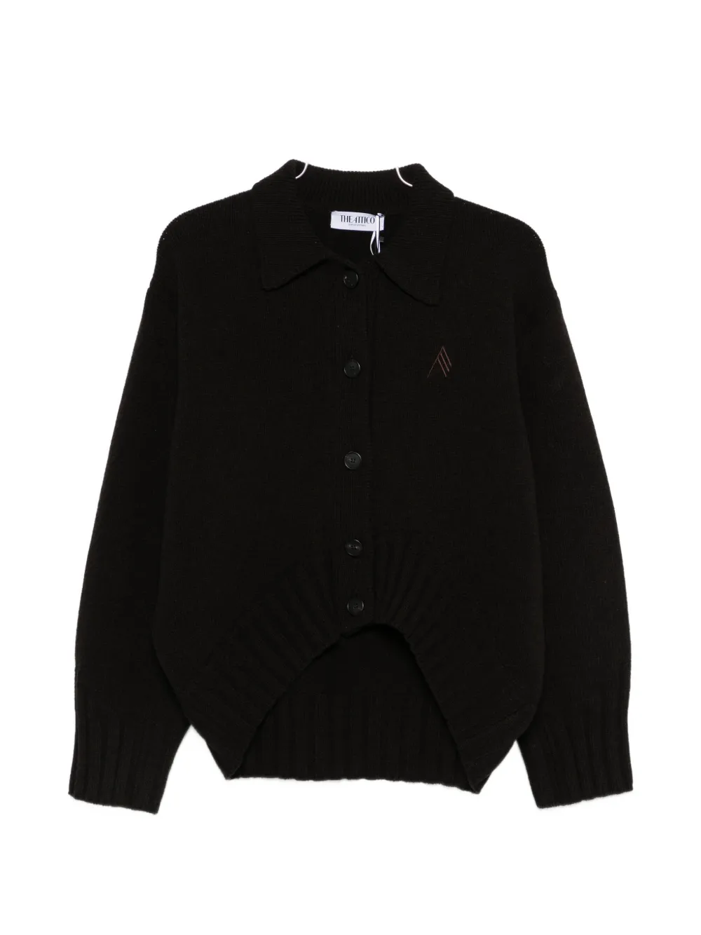 

Кардиган с вышивкой и воротником The Attico, коричневый