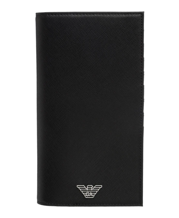 

Классический кошелек с логотипом и отделениями для карт Emporio Armani, черный