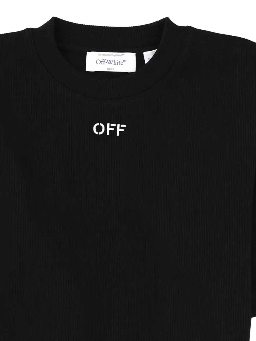 Укороченная футболка с логотипом Off-White, черный — фото 2