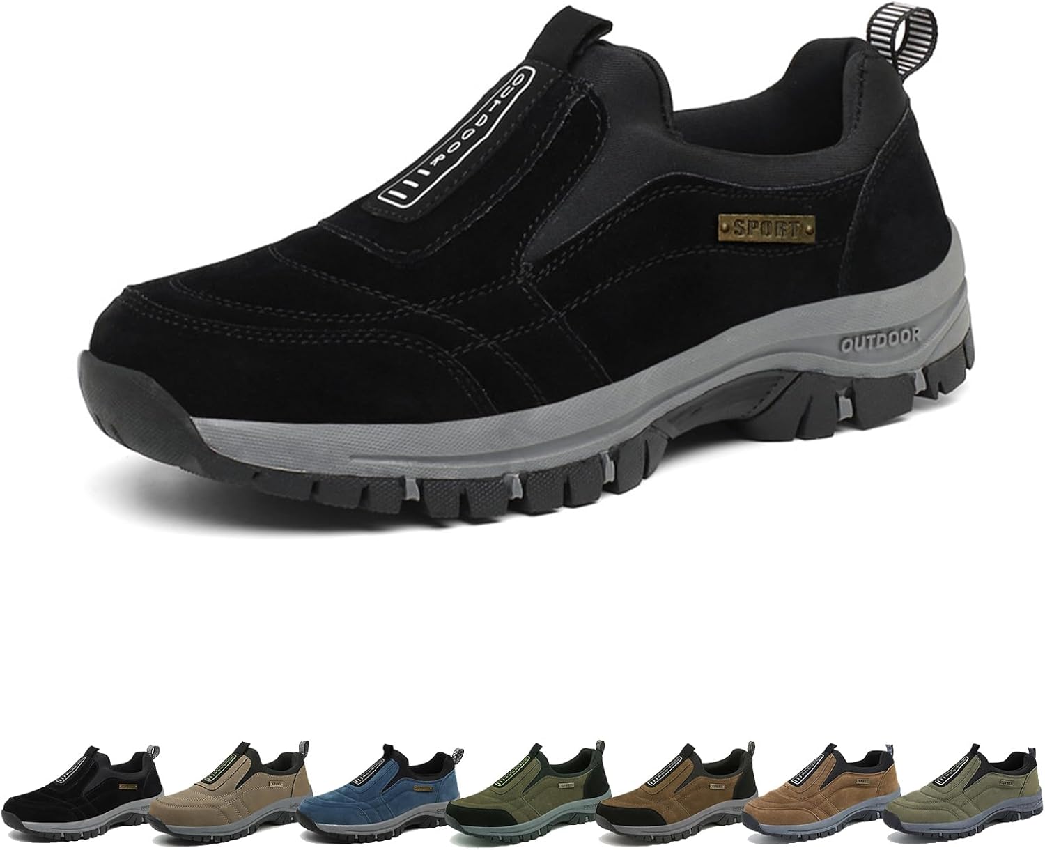 

Мужские водонепроницаемые походные туфли с ортопедической поддержкой, удобные легкие прогулочные туфли для мужчин, слипоны для активного отдыха Generic, черный