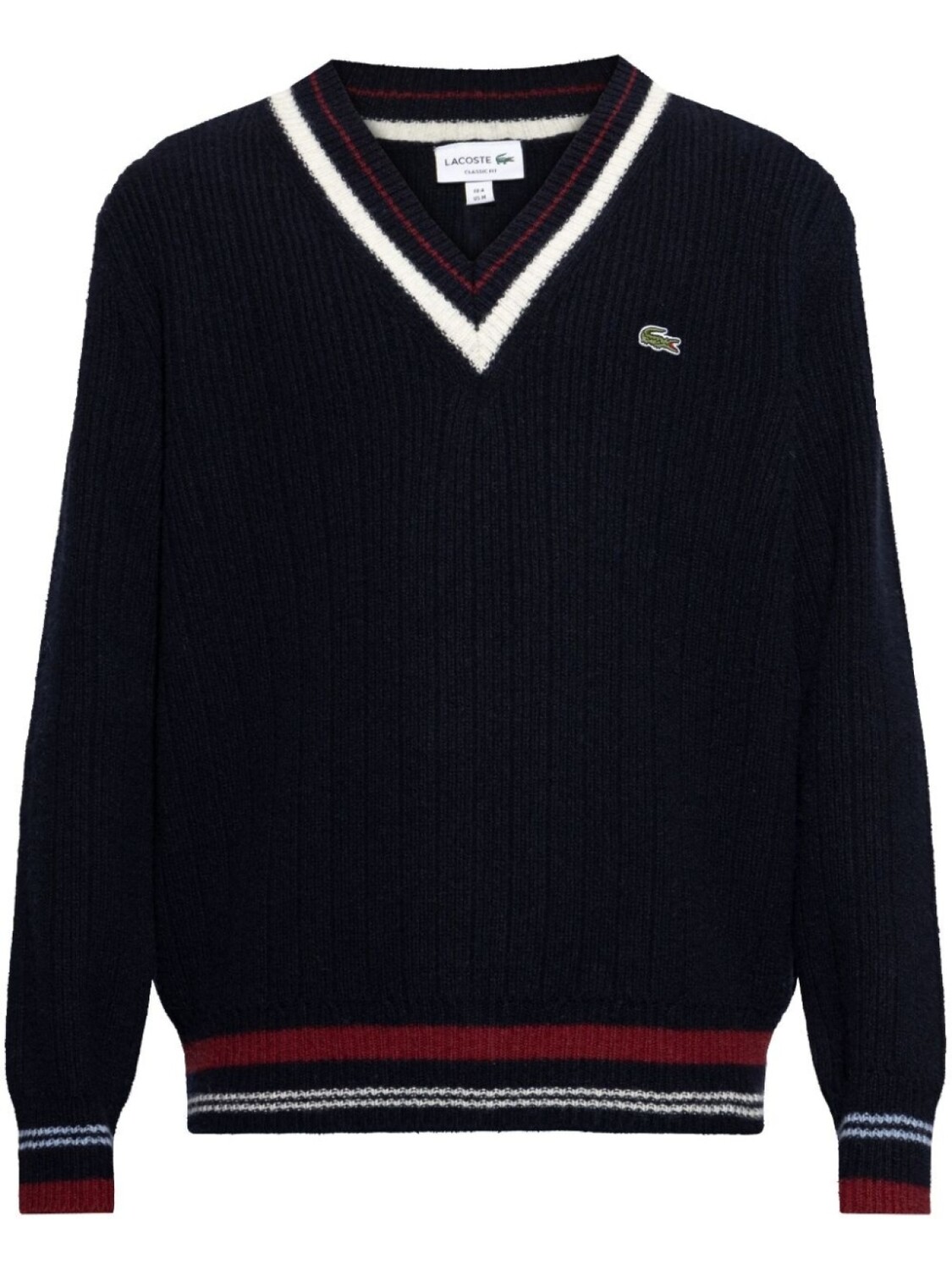 

Шерстяной джемпер с крокодиловыми нашивками Lacoste, черный