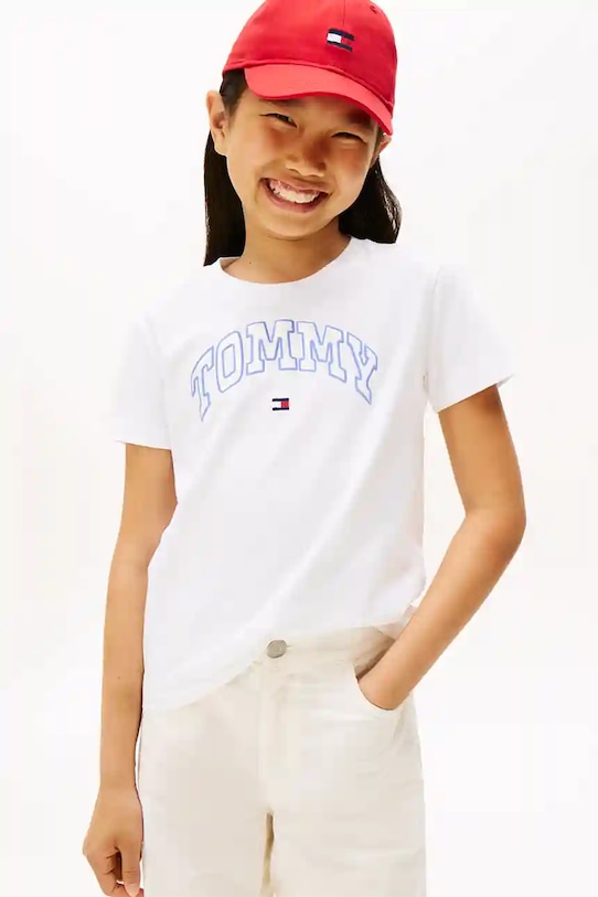 

Детская хлопковая футболка Tommy Hilfiger, белый