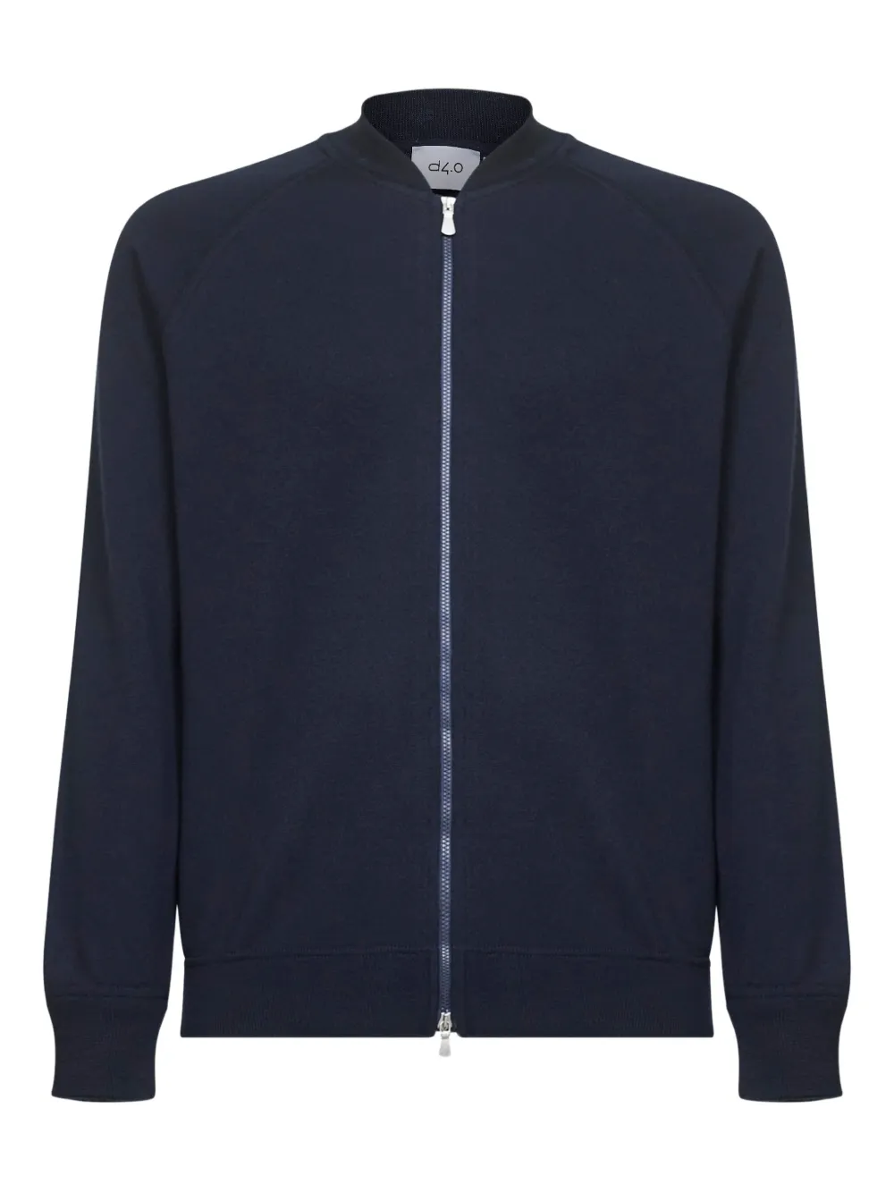 

Вязаный свитер с ребристым воротником-бомбер D4.0, синий