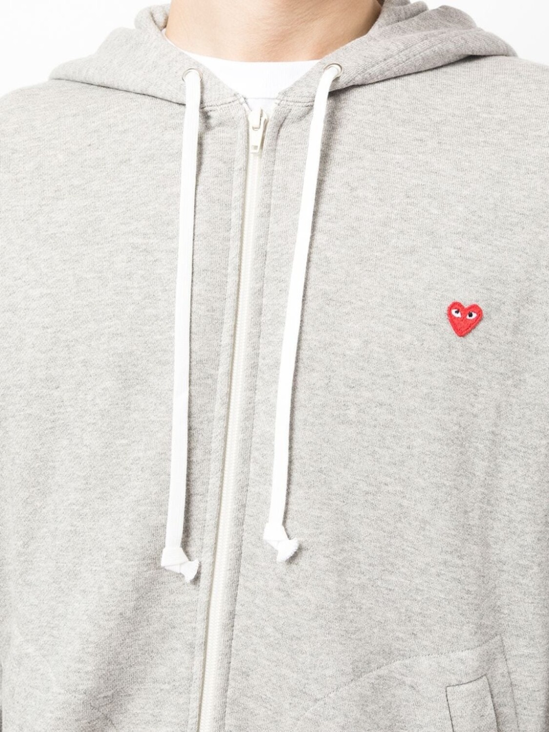 Comme Des Garçons Play толстовка на молнии с нашивкой, серый — фото 4