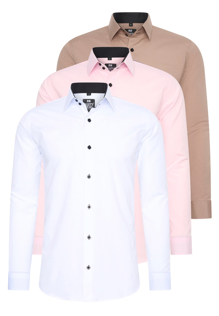 

Приталенная рубашка на пуговицах Rusty Neal, цвет Chamois/Light pink/White