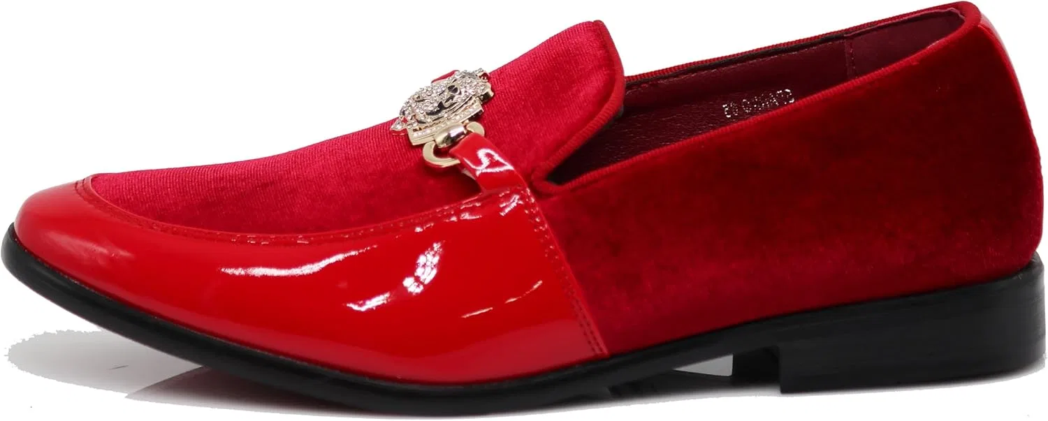 Мужские модные туфли-слипоны Enzo Romeo SPK65 с пряжкой и стразами, Red Excursion Plain Getaway Solids — фото 2