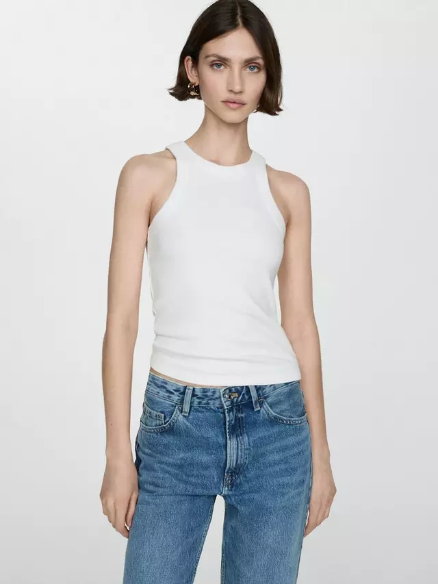 

Топ Mango Boni Racer Back Vest, белый