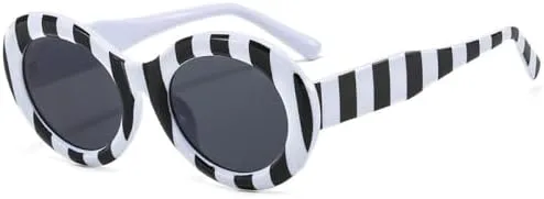 

Ретро-полосатые овальные солнцезащитные очки для женщин, классические круглые солнцезащитные очки для мужчин, винтажные модные декоративные очки MTZJH, C1