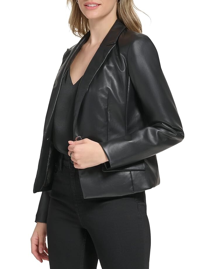 

Куртка Calvin Klein PU One-Button Jacket, черный