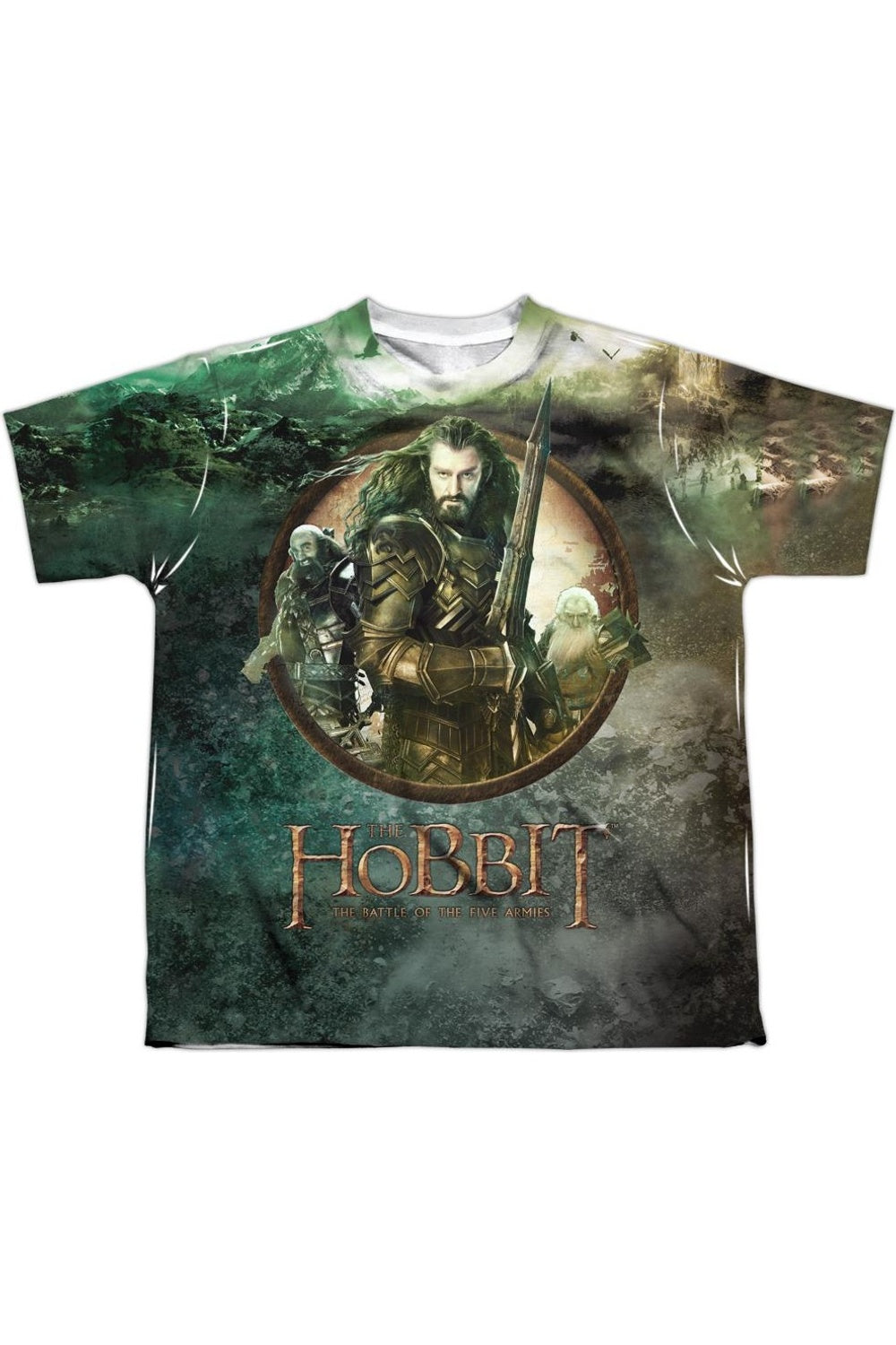 

Футболка с коротким рукавом для детей "Хоббиты и гномы против Азога" Gildan, белый