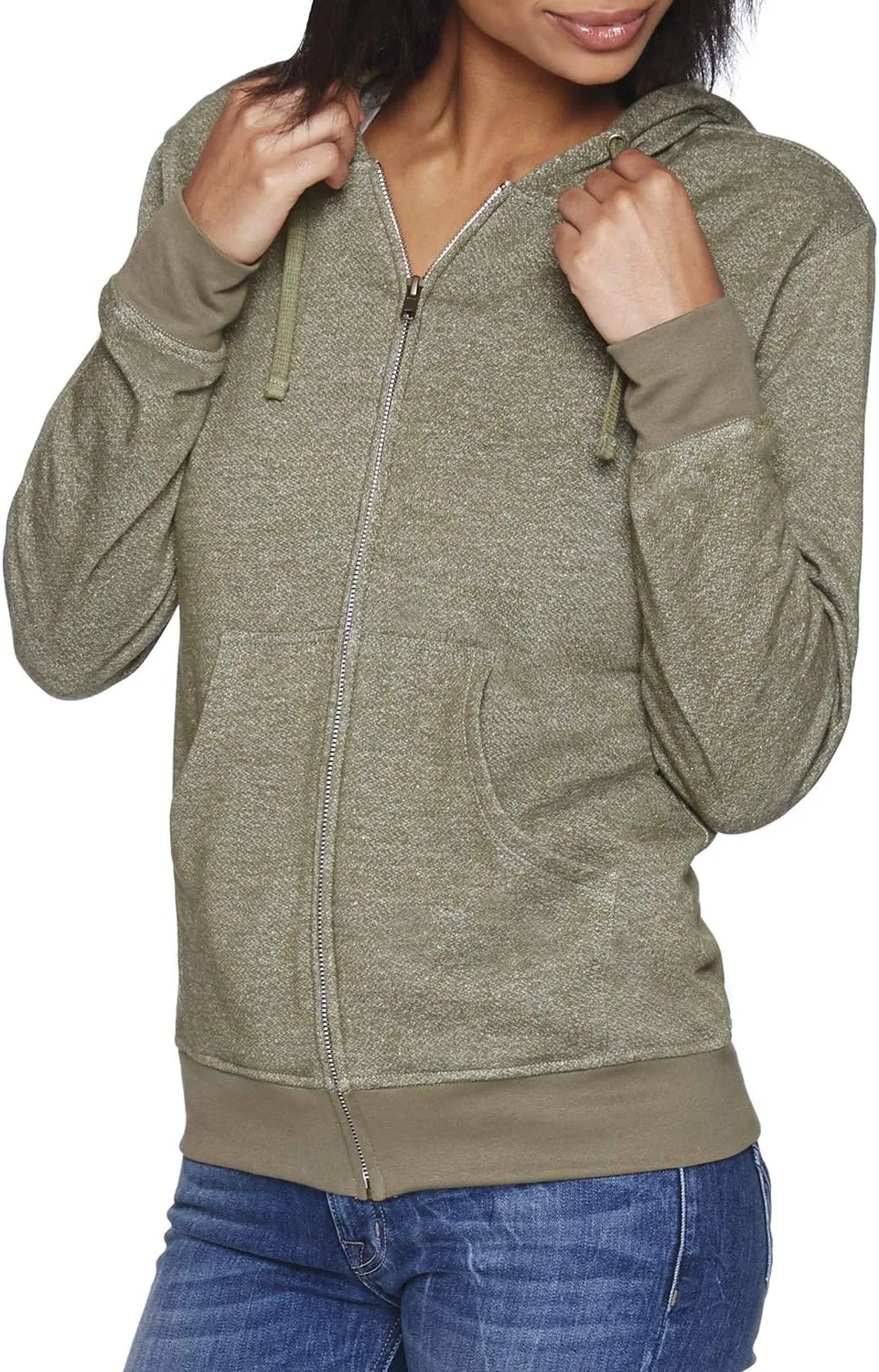 

NEXT LEVEL APPAREL джинсовая флисовая толстовка с молнией (9600)