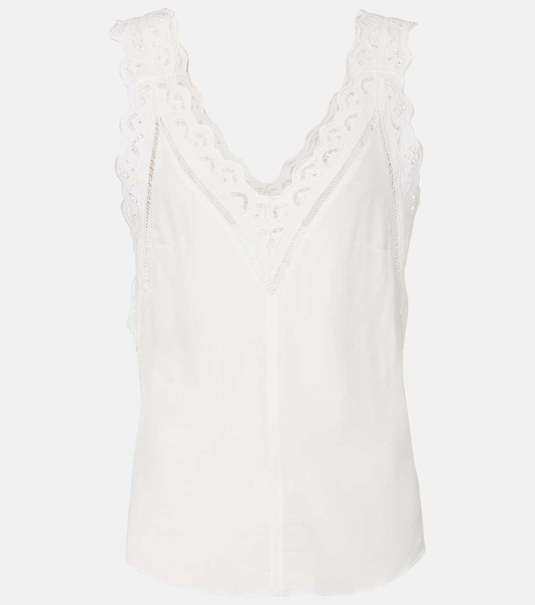 

Топ с кружевной отделкой Fradela из крепа Isabel Marant, белый