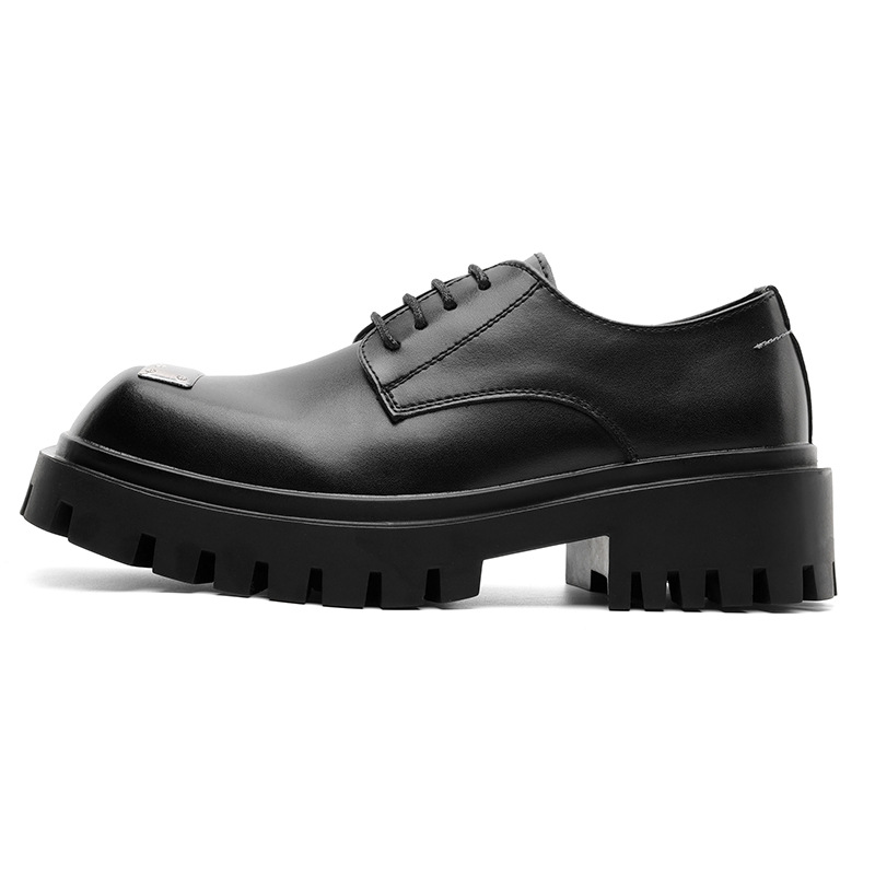 

WEISHIBANGWEI Мужские повседневные кожаные туфли черные с увеличенной высотой, цвет Black Height Increasing