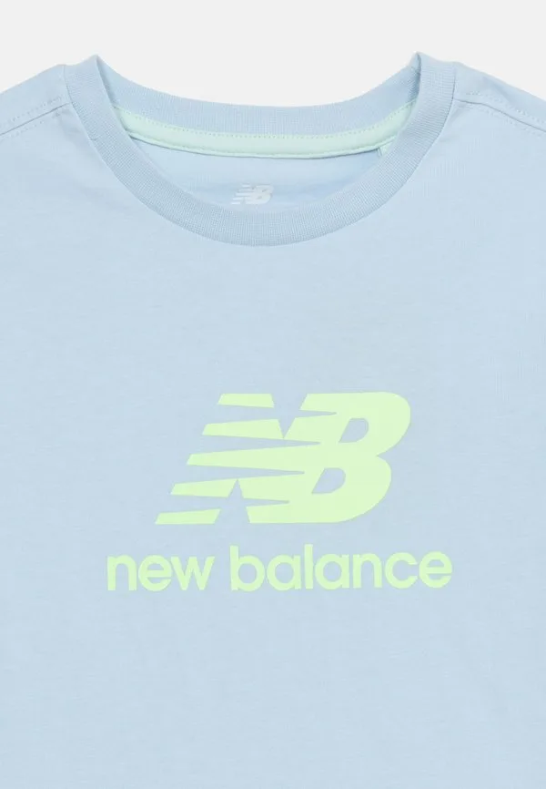 Футболка с логотипом stacked, шорты, спортивный костюм New Balance, Oxford Blue — фото 4
