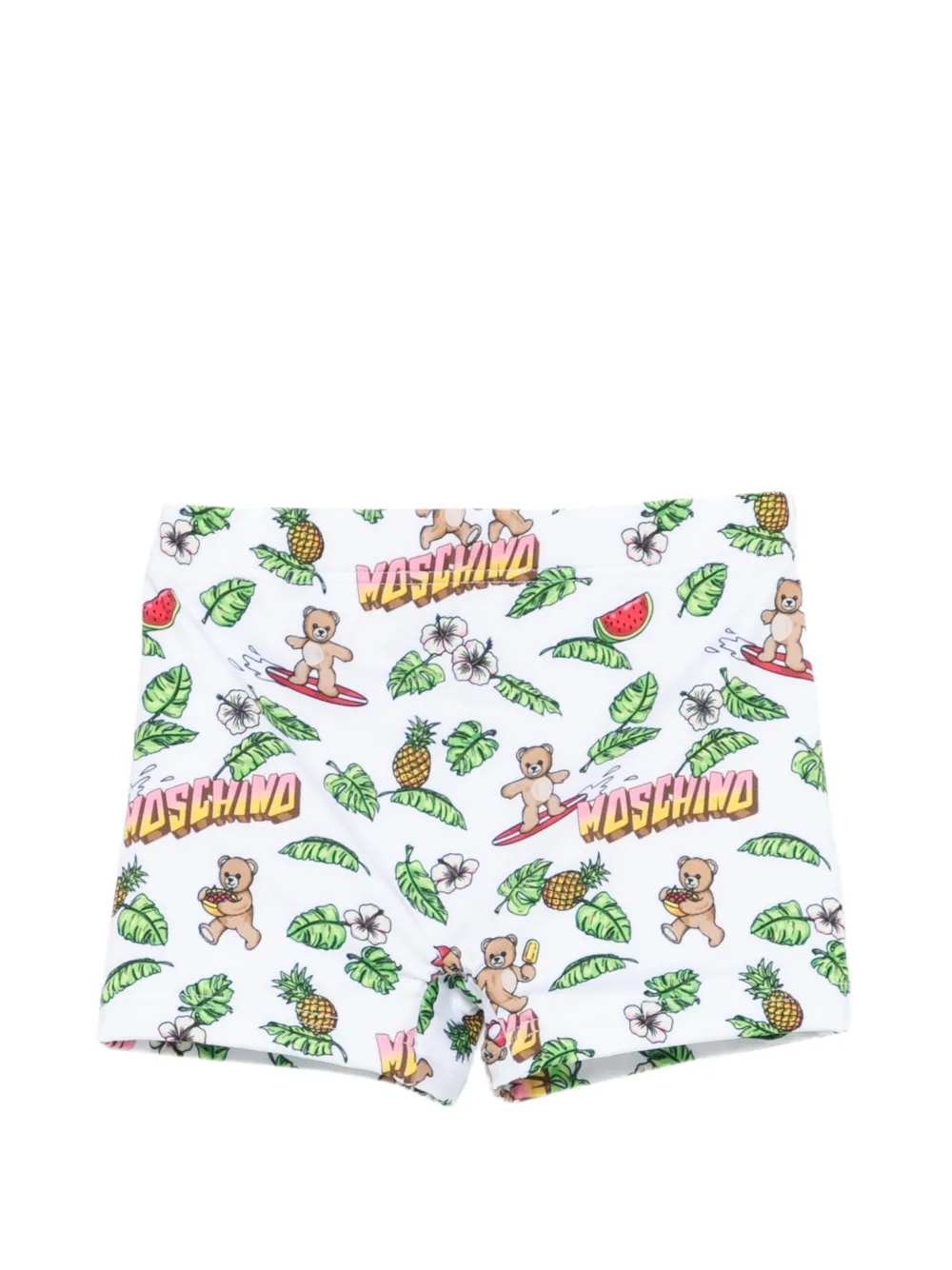 Плавательные шорты с принтом Moschino Kids, белый — фото 2