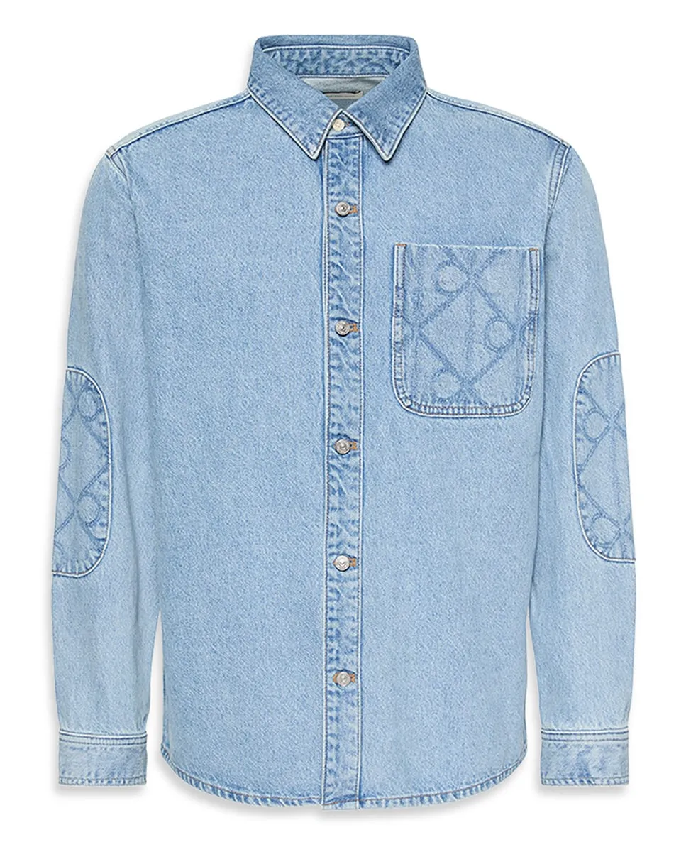 

Мужская джинсовая рубашка Calvin Klein Jeans, светло-голубой