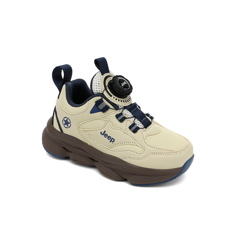 Беговые кроссовки Running Collection Slip Resistant с амортизацией, низкие, абрикосовые, для детей Jeep, оранжевый[leather upper-upgraded] — фото 3