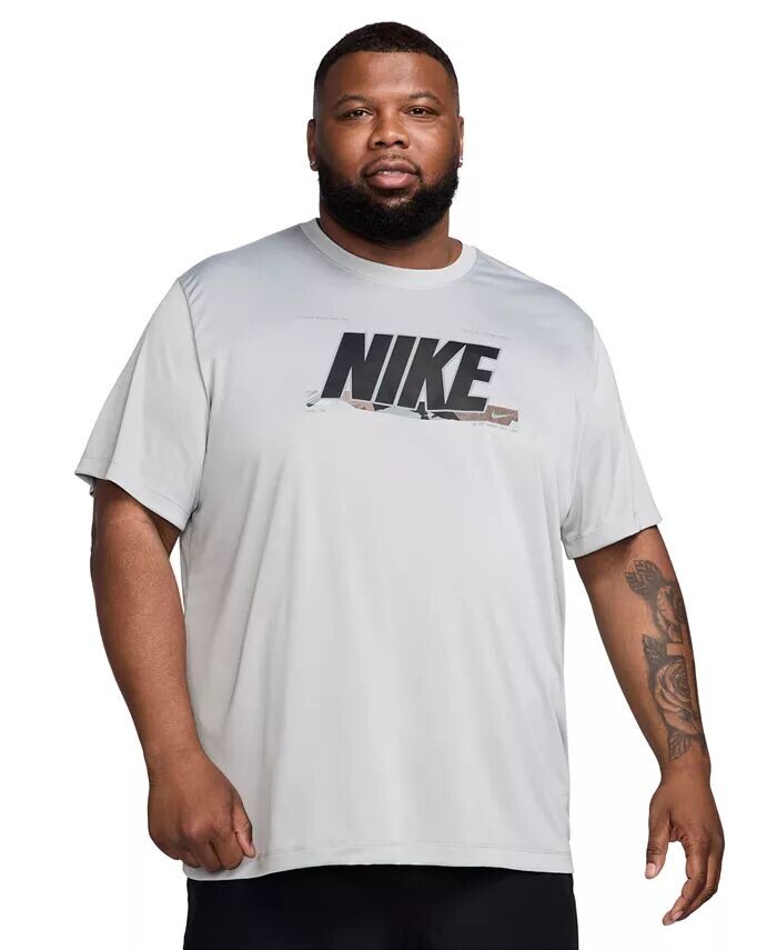 

Мужская футболка для фитнеса с логотипом Nike, серый