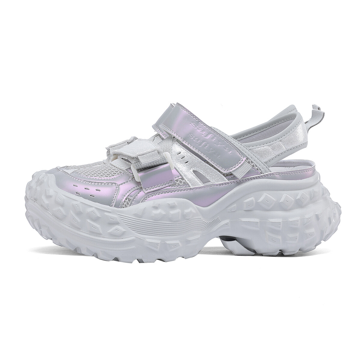 

Кроссовки женские толстые низкие Safiya, цвет White/Silver