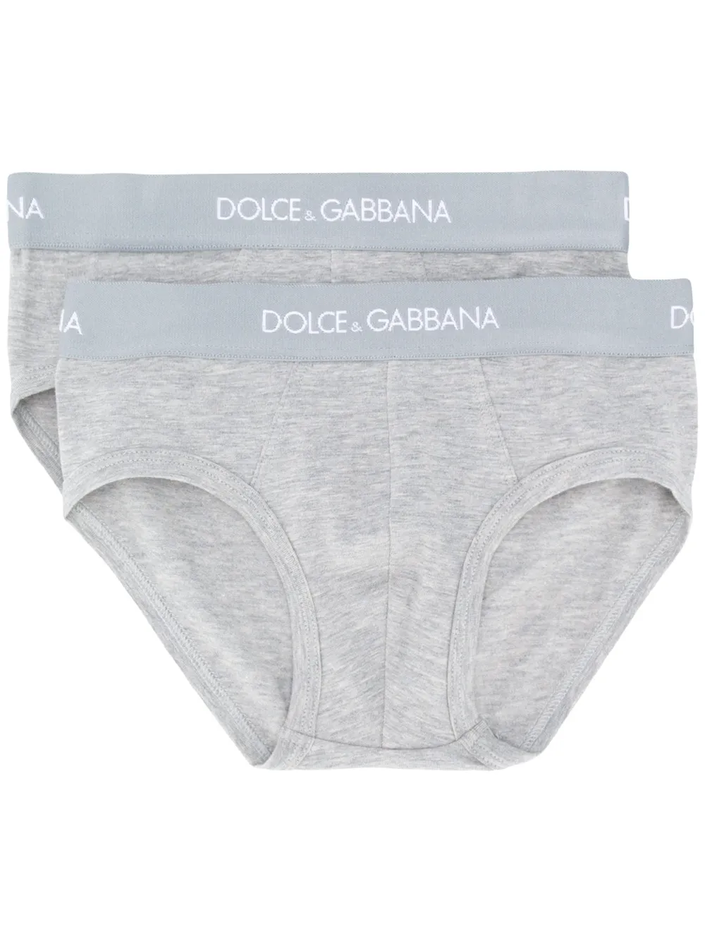 

Комплект из двух трусов-брифов с логотипом Dolce & Gabbana Kids, серый