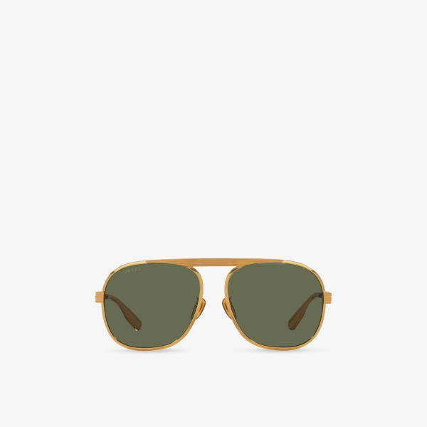 

GG1514S пилотские металлические очки с рамкой Gucci, золотой