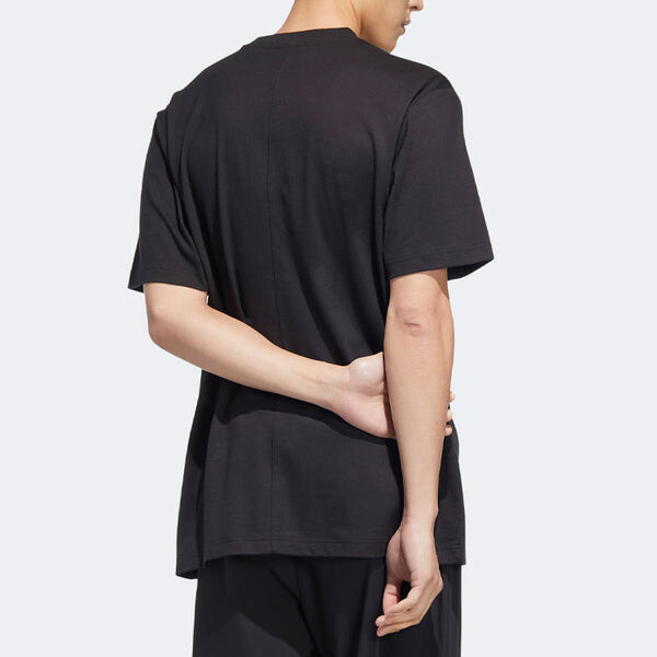Футболка adidas originals Solid Color Casual Sports Round Neck Pullover Short Sleeve Black, черный — фото 3