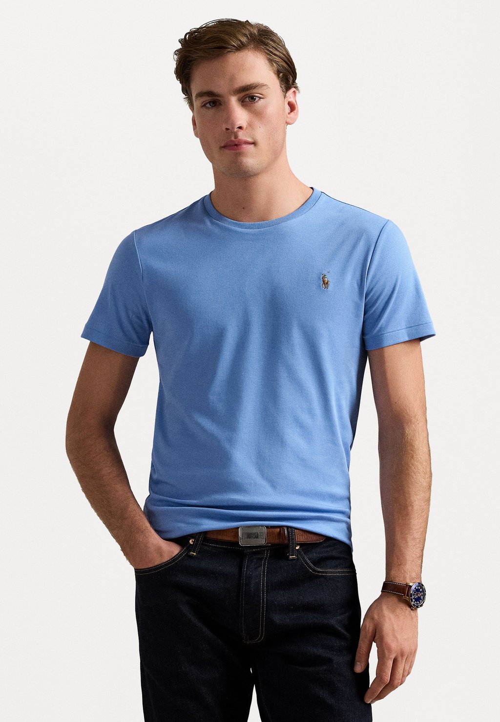 

Базовая футболка CUSTOM SLIM FIT SOFT COTTON T-SHIRT Polo Ralph Lauren, синий