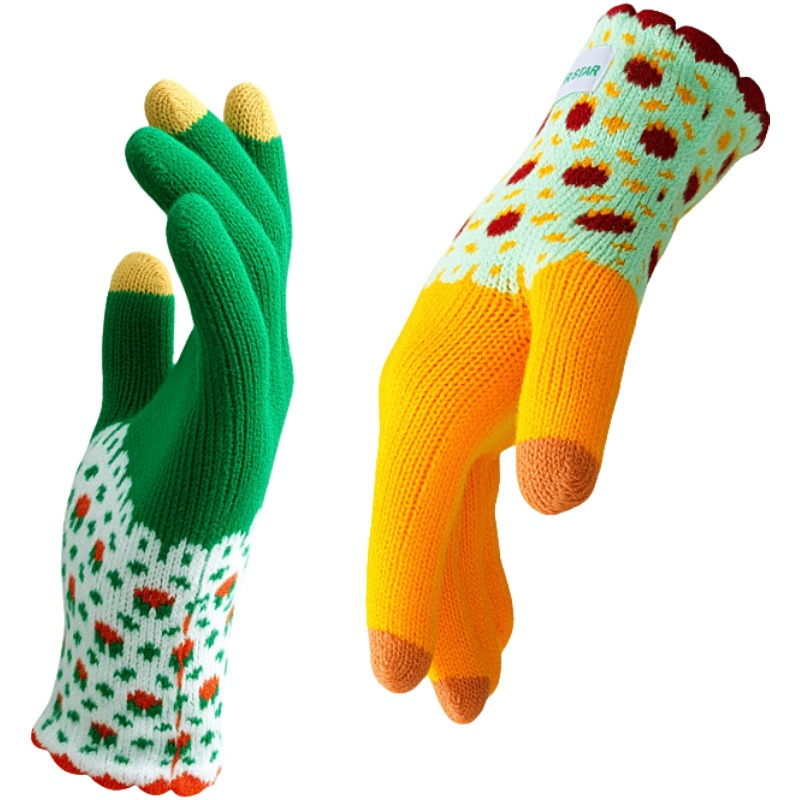 

Акриловые вязаные перчатки Unisex WARRIOR, желтый зеленый