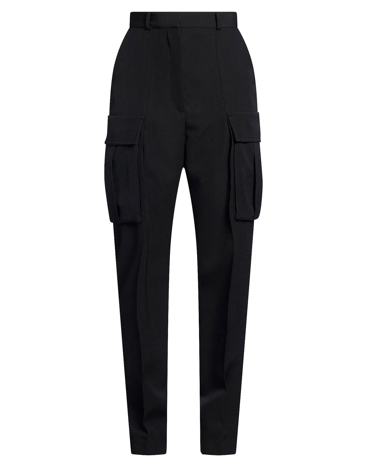 Брюки карго шерстяные Balmain черные
