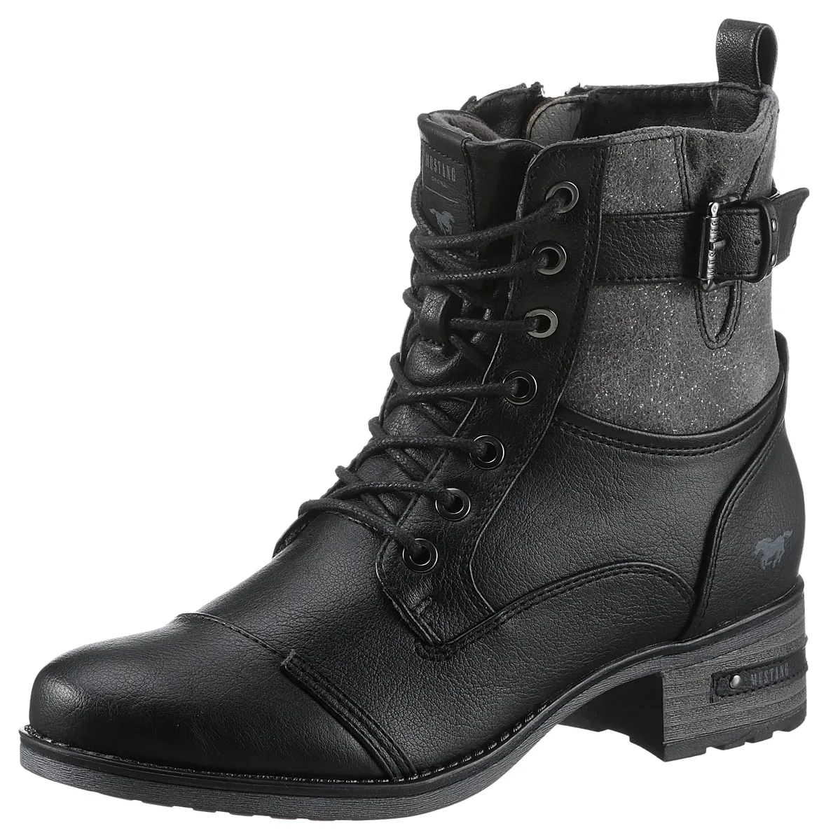 

Ботильоны Mustang Shoes на шнуровке с внутренней молнией, черный