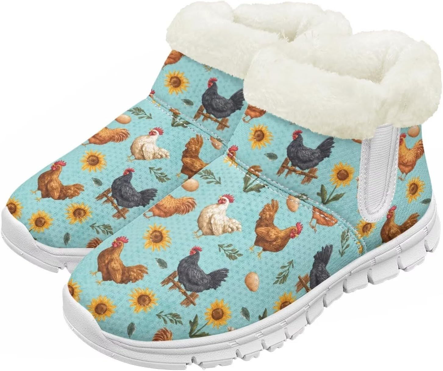 

Pzuqiu Зимние ботинки для девочек и мальчиков, ботильоны для детей с теплым мехом, противоскользящие, для прогулок, белая подошва