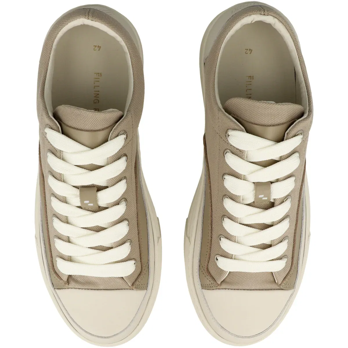 Кроссовки низкие Riviera из кожи и льна FILLING PIECES бежевый — фото 2