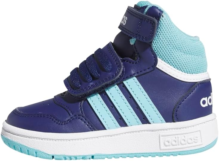 

Кроссовки Adidas Kids' Hoops 2.0 Mid, белый/синий/бирюзовый/темно-синий