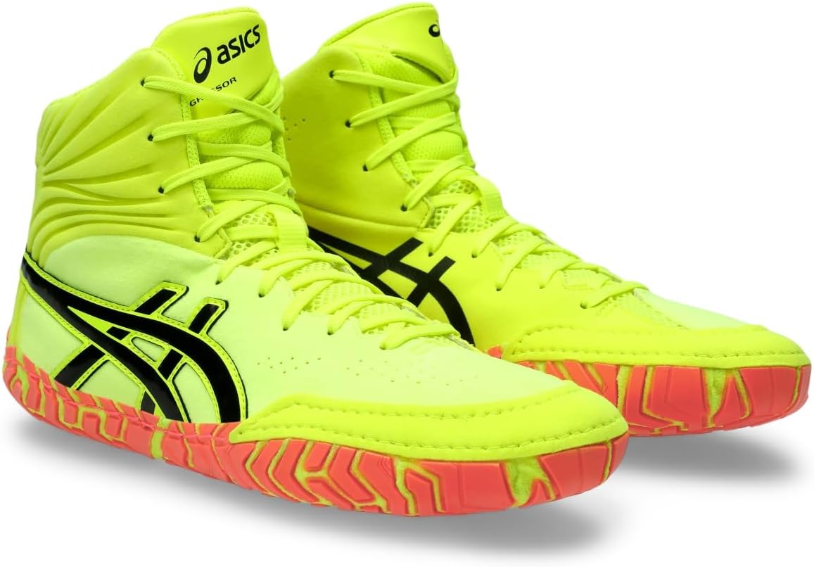 Мужские борцовские кроссовки Asics Aggressor 5, черный/желтый — фото 2