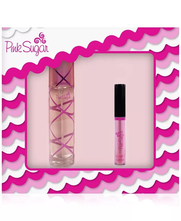 

2 шт. Подарочный набор туалетной воды и блеска для губ Pink Sugar