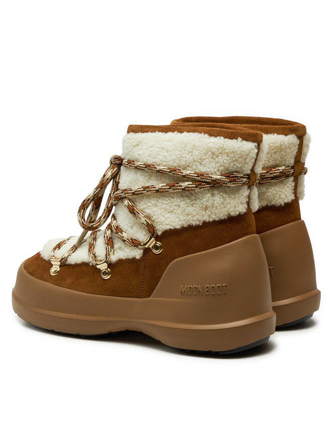 Зимние ботинки женские Moon Boot Luna Boot Shearling замшевые, коричневый — фото 3