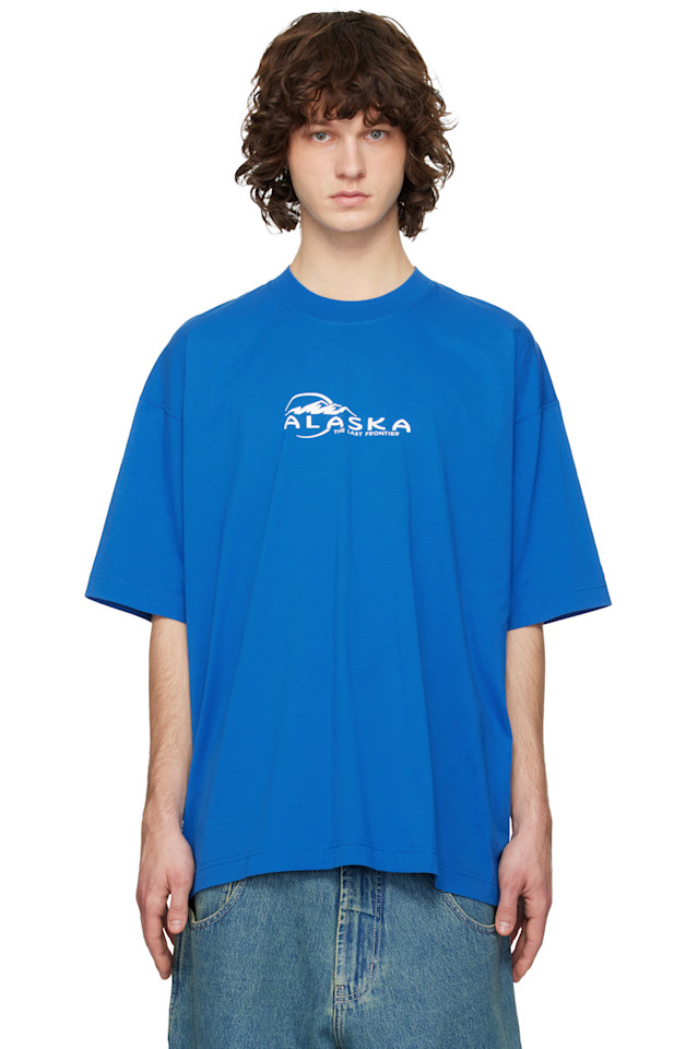 

Туристическая футболка с надписью «Аляска» Vetements, синий